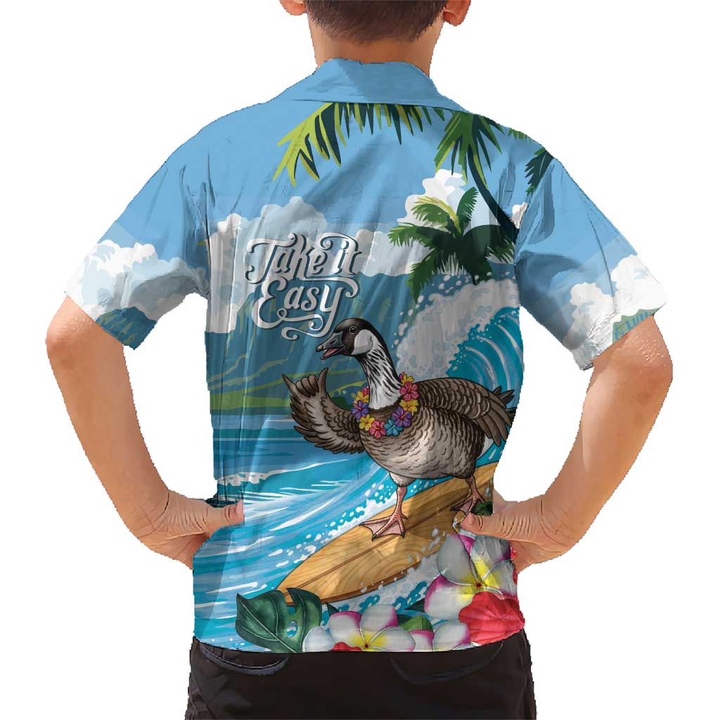 Aloha Hawaii Shaka Nene Goose Kid Hawaiian Shirt Surfing Take It Easy - Polynesian Pride
