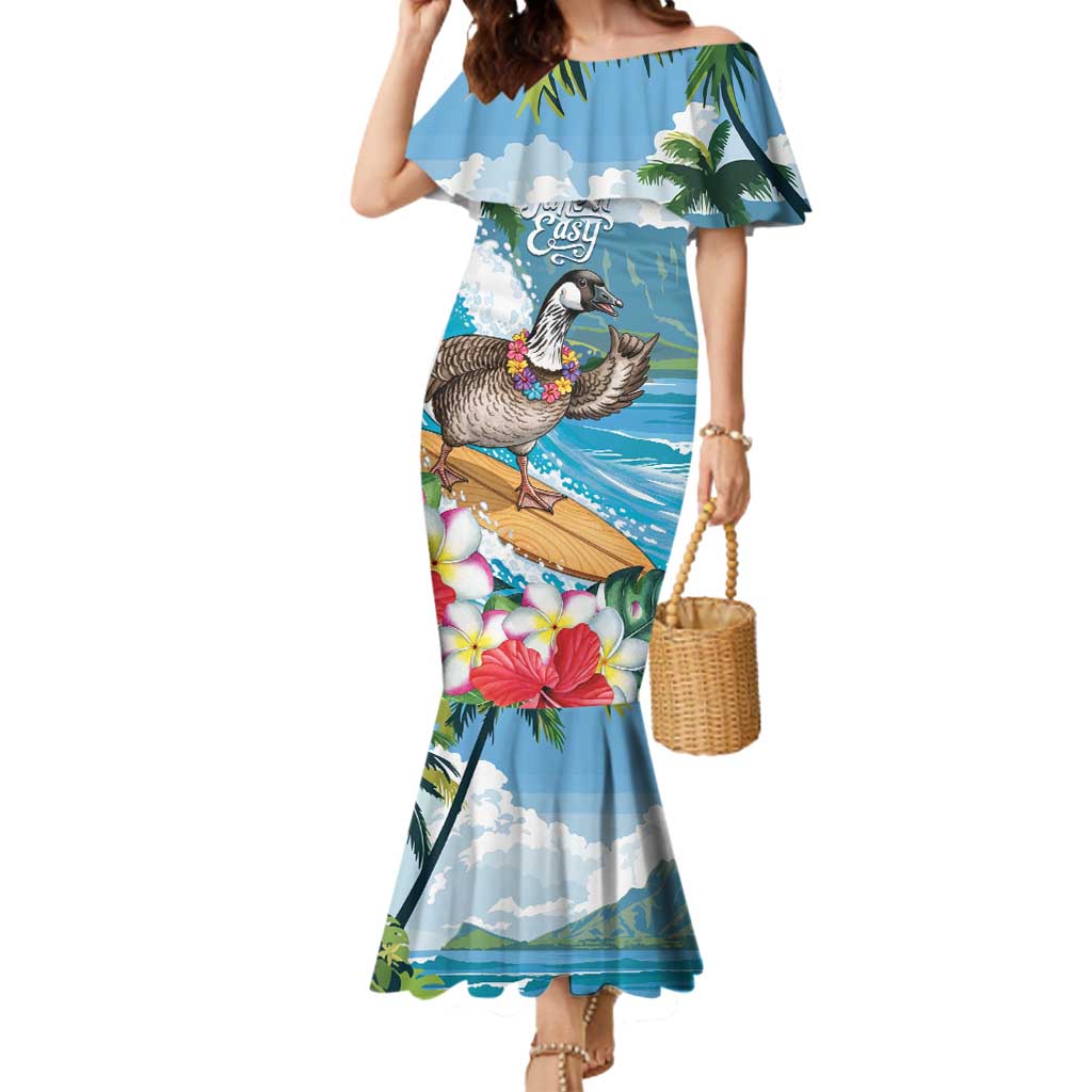 Aloha Hawaii Shaka Nene Goose Mermaid Dress Surfing Take It Easy - Polynesian Pride
