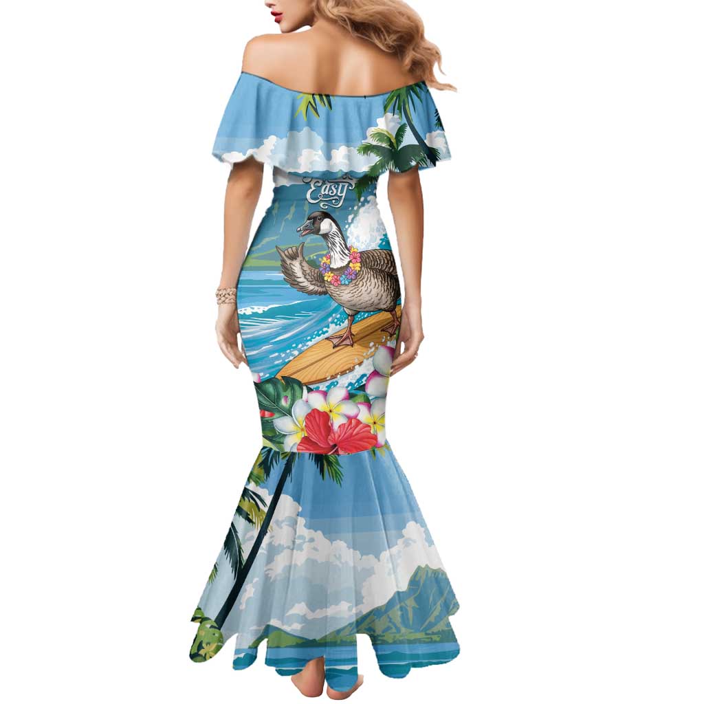Aloha Hawaii Shaka Nene Goose Mermaid Dress Surfing Take It Easy - Polynesian Pride