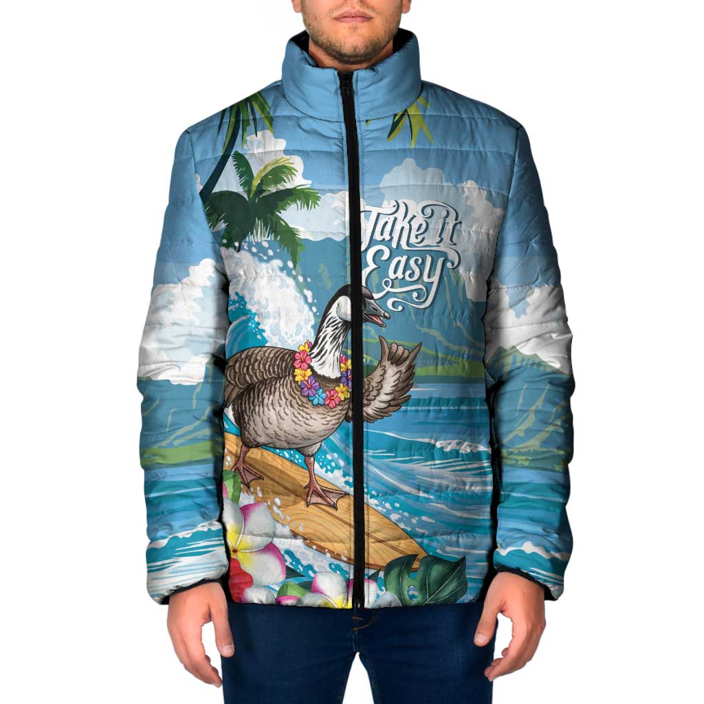 Aloha Hawaii Shaka Nene Goose Padded Jacket Surfing Take It Easy - Polynesian Pride