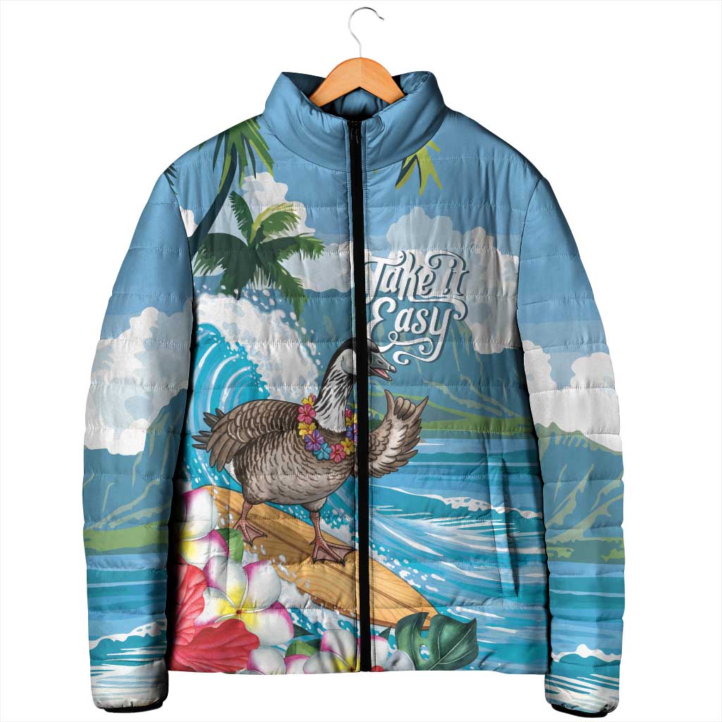Aloha Hawaii Shaka Nene Goose Padded Jacket Surfing Take It Easy - Polynesian Pride