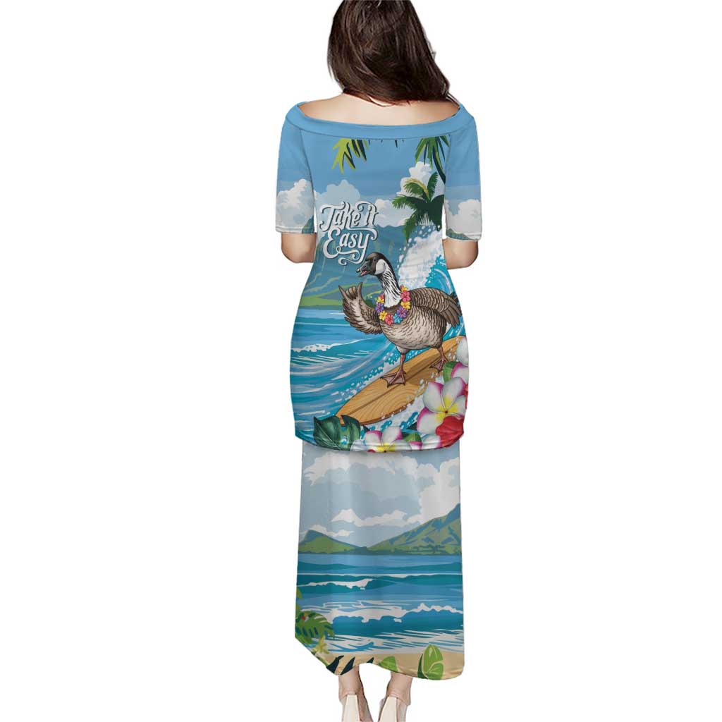 Aloha Hawaii Shaka Nene Goose Puletasi Surfing Take It Easy - Polynesian Pride
