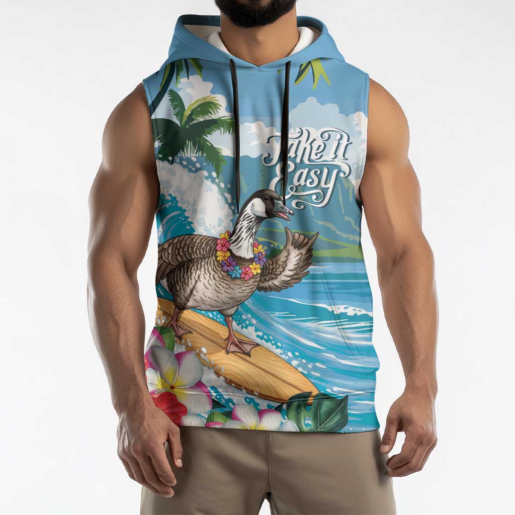 Aloha Hawaii Shaka Nene Goose Sleeveless Hoodie Surfing Take It Easy - Polynesian Pride