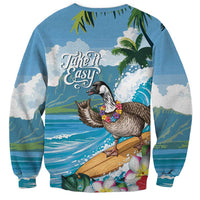 Aloha Hawaii Shaka Nene Goose Sweatshirt Surfing Take It Easy - Polynesian Pride