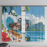 Aloha Hawaii Shaka Nene Goose Window Curtain Surfing Take It Easy - Polynesian Pride