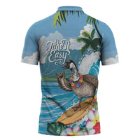 Aloha Hawaii Shaka Nene Goose Zipper Polo Shirt Surfing Take It Easy - Polynesian Pride