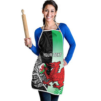 New Zealand and Wales Rugby Custom Apron Aotearoa All Black Combine Welsh Dragon - Polynesian Pride
