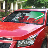 New Zealand and Wales Rugby Custom Auto Sun Shade Aotearoa All Black Combine Welsh Dragon - Polynesian Pride