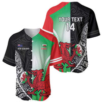 New Zealand and Wales Rugby Custom Baseball Jersey Aotearoa All Black Combine Welsh Dragon - Polynesian Pride