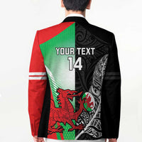 New Zealand and Wales Rugby Custom Blazer Aotearoa All Black Combine Welsh Dragon LT14 - Polynesian Pride