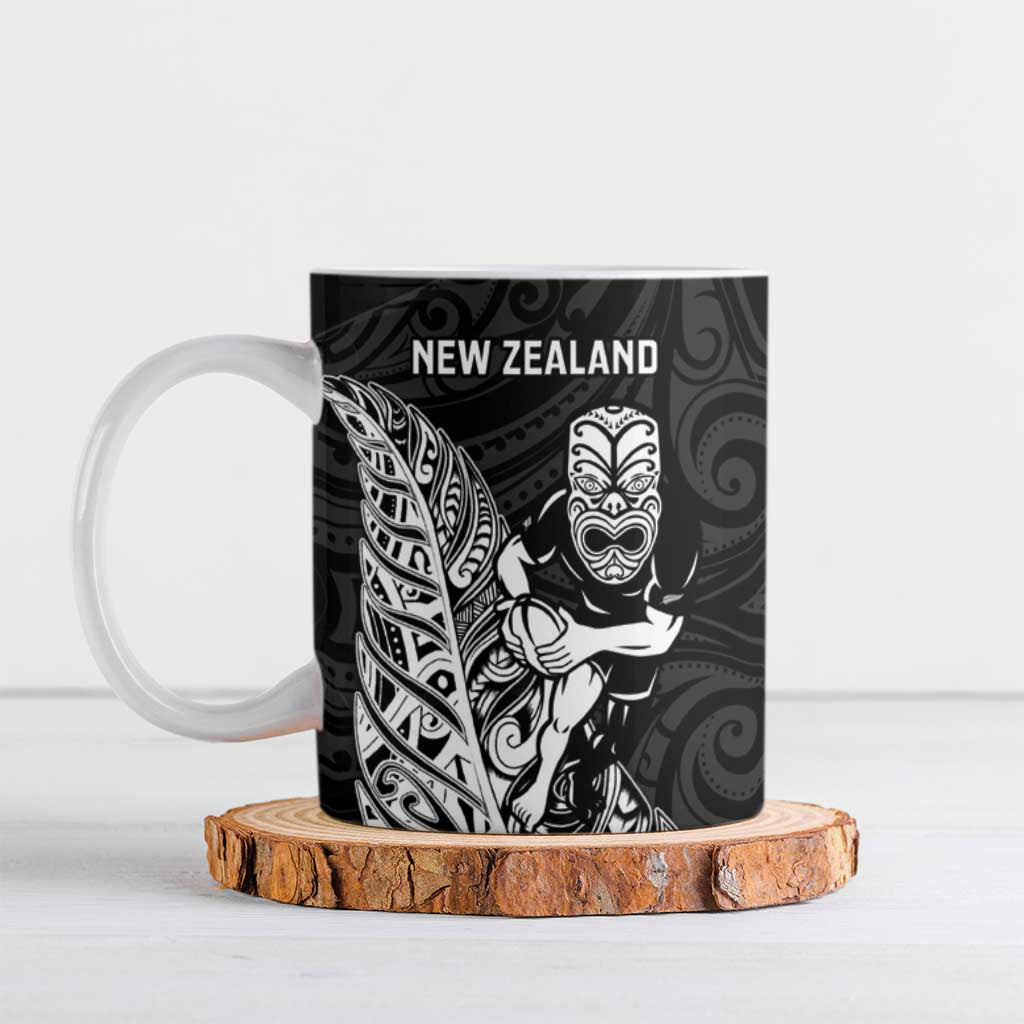 New Zealand and Wales Rugby Custom Ceramic Mug Aotearoa All Black Combine Welsh Dragon - Polynesian Pride