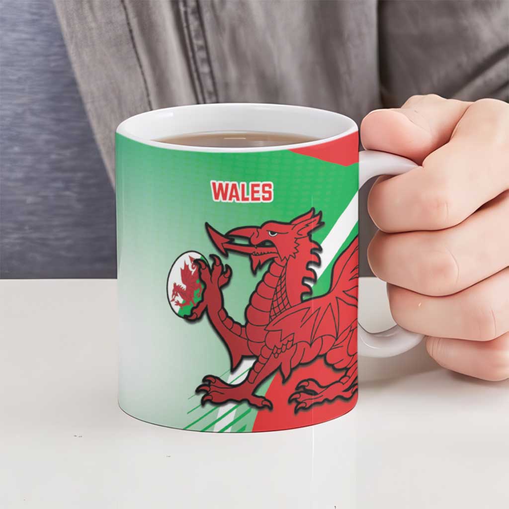 New Zealand and Wales Rugby Custom Ceramic Mug Aotearoa All Black Combine Welsh Dragon - Polynesian Pride