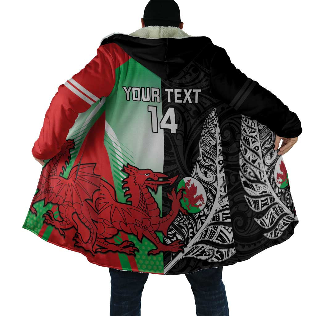 New Zealand and Wales Rugby Custom Cloak Aotearoa All Black Combine Welsh Dragon - Polynesian Pride