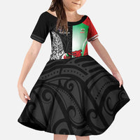 New Zealand and Wales Rugby Custom Family Matching Mermaid Dress and Hawaiian Shirt Aotearoa All Black Combine Welsh Dragon - Polynesian Pride