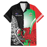 New Zealand and Wales Rugby Custom Family Matching Mermaid Dress and Hawaiian Shirt Aotearoa All Black Combine Welsh Dragon - Polynesian Pride