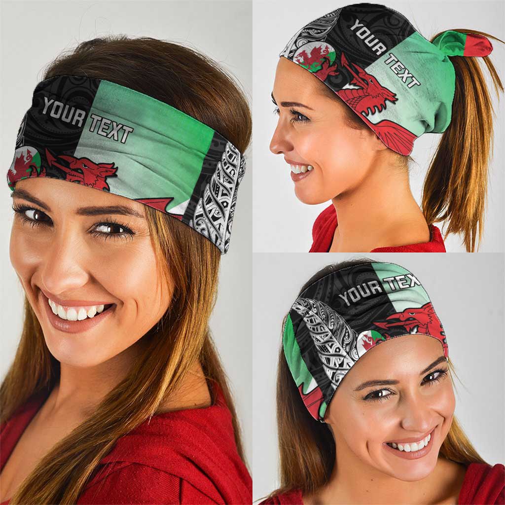 New Zealand and Wales Rugby Custom Neck Gaiter Aotearoa All Black Combine Welsh Dragon LT14 - Polynesian Pride