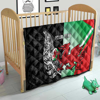 New Zealand and Wales Rugby Custom Quilt Aotearoa All Black Combine Welsh Dragon - Polynesian Pride