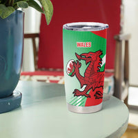 New Zealand and Wales Rugby Custom Tumbler Cup Aotearoa All Black Combine Welsh Dragon - Polynesian Pride