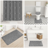 Black White Filipino Binakol Motifs Bathroom Set Mabuhay Philippines Festival Kusikus Pattern LT14 - Polynesian Pride