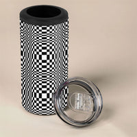 Black White Filipino Binakol Motifs 4 in 1 Can Cooler Tumbler Mabuhay Philippines Festival Kusikus Pattern LT14 - Polynesian Pride