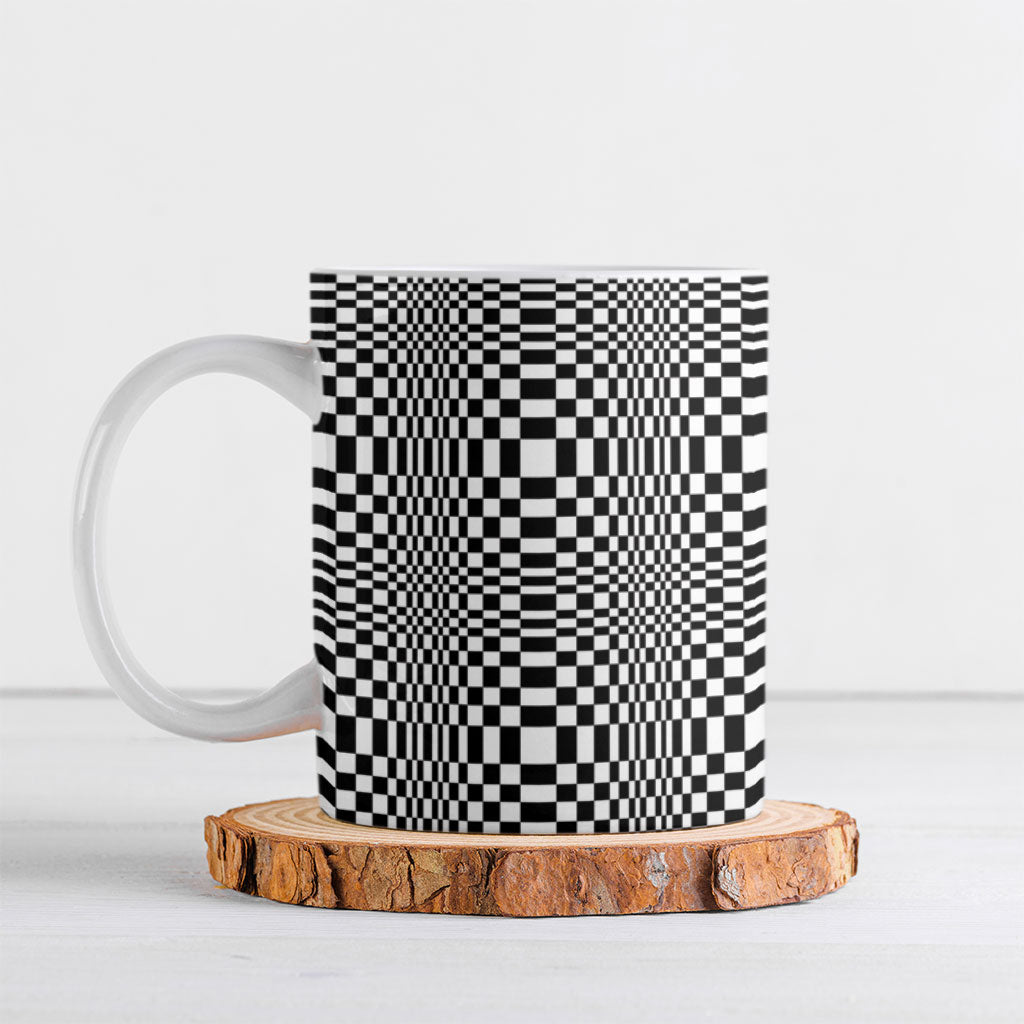 Black White Filipino Binakol Motifs Ceramic Mug Mabuhay Philippines Festival Kusikus Pattern