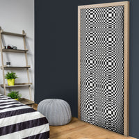 Black White Filipino Binakol Motifs Door Cover Mabuhay Philippines Festival Kusikus Pattern LT14 - Polynesian Pride