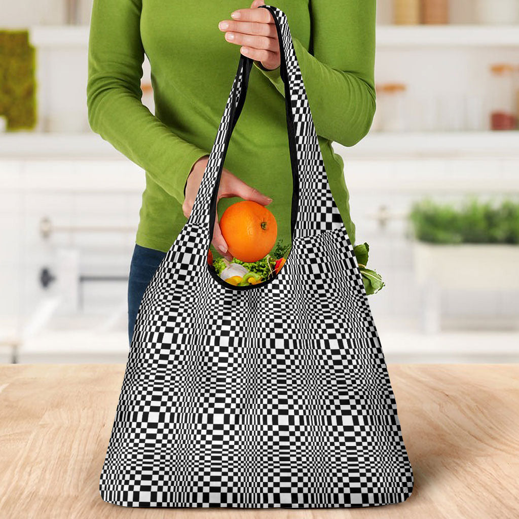 Black White Filipino Binakol Motifs Grocery Bag Mabuhay Philippines Festival Kusikus Pattern LT14 - Polynesian Pride