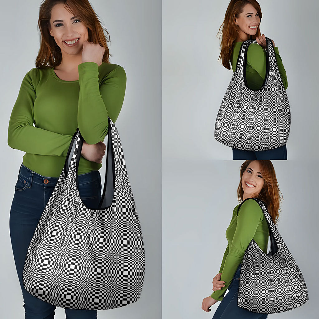 Black White Filipino Binakol Motifs Grocery Bag Mabuhay Philippines Festival Kusikus Pattern LT14 - Polynesian Pride