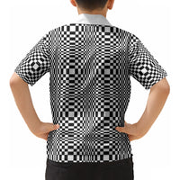 Black White Filipino Binakol Motifs Kid Hawaiian Shirt Mabuhay Philippines Festival Kusikus Pattern LT14 - Polynesian Pride