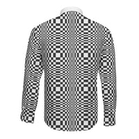 Black White Filipino Binakol Motifs Long Sleeve Button Shirt Mabuhay Philippines Festival Kusikus Pattern LT14 - Polynesian Pride