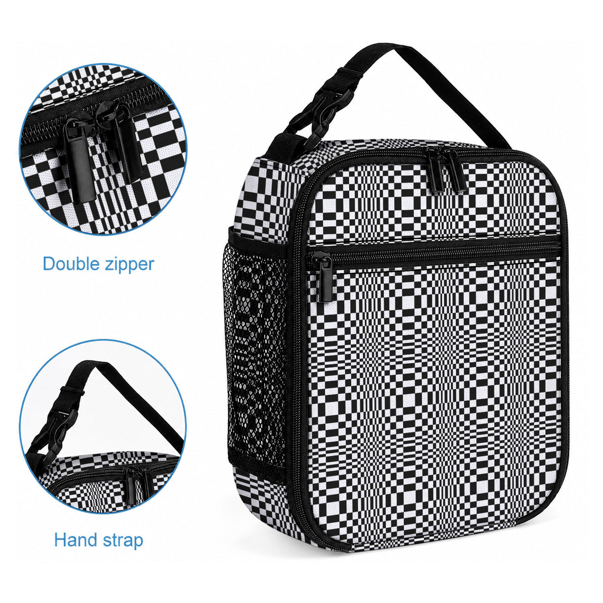 Black White Filipino Binakol Motifs Lunch Bag Mabuhay Philippines Festival Kusikus Pattern