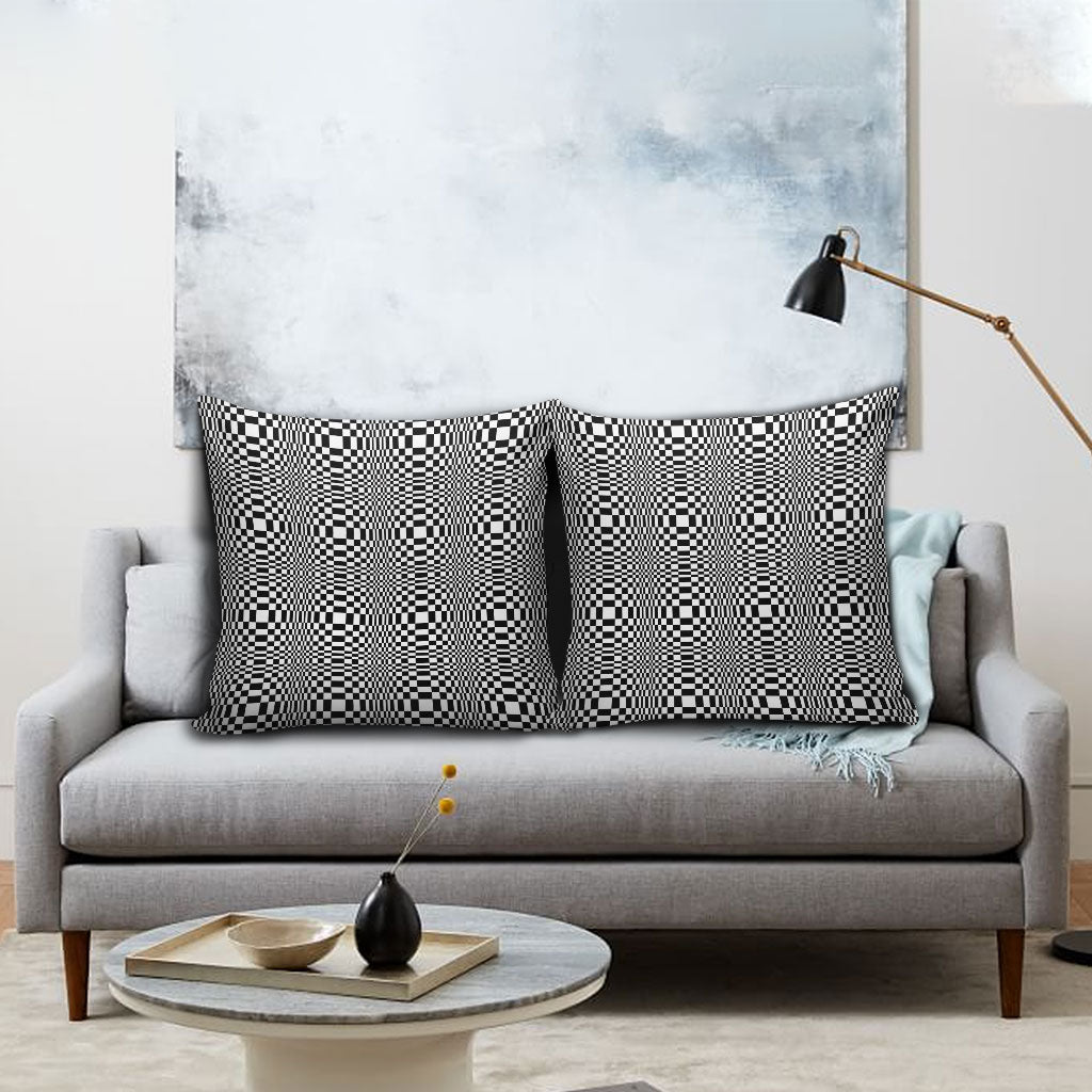Black White Filipino Binakol Motifs Pillow Cover Mabuhay Philippines Festival Kusikus Pattern LT14 - Polynesian Pride