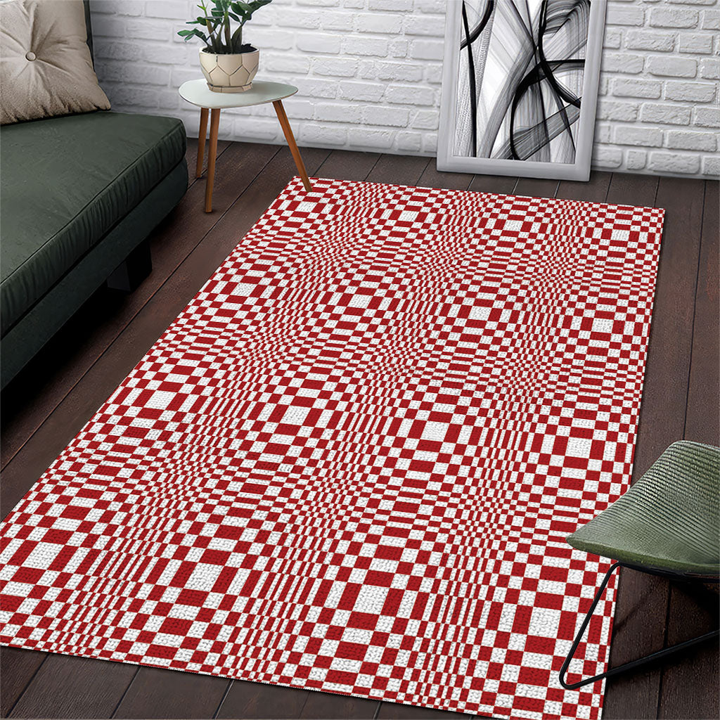 Red White Filipino Binakol Motifs Area Rug Mabuhay Philippines Festival Kusikus Pattern LT14 Red - Polynesian Pride
