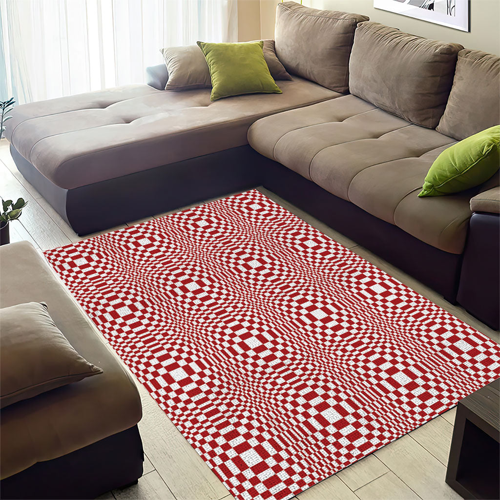 Red White Filipino Binakol Motifs Area Rug Mabuhay Philippines Festival Kusikus Pattern LT14 - Polynesian Pride