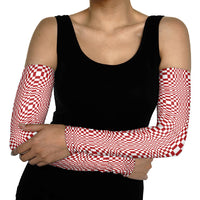 Red White Filipino Binakol Motifs Arm Sleeves Mabuhay Philippines Festival Kusikus Pattern LT14 - Polynesian Pride