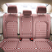 Red White Filipino Binakol Motifs Back Car Seat Cover Mabuhay Philippines Festival Kusikus Pattern LT14 - Polynesian Pride