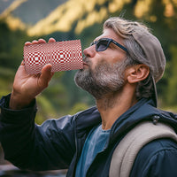 Red White Filipino Binakol Motifs 4 in 1 Can Cooler Tumbler Mabuhay Philippines Festival Kusikus Pattern LT14 - Polynesian Pride