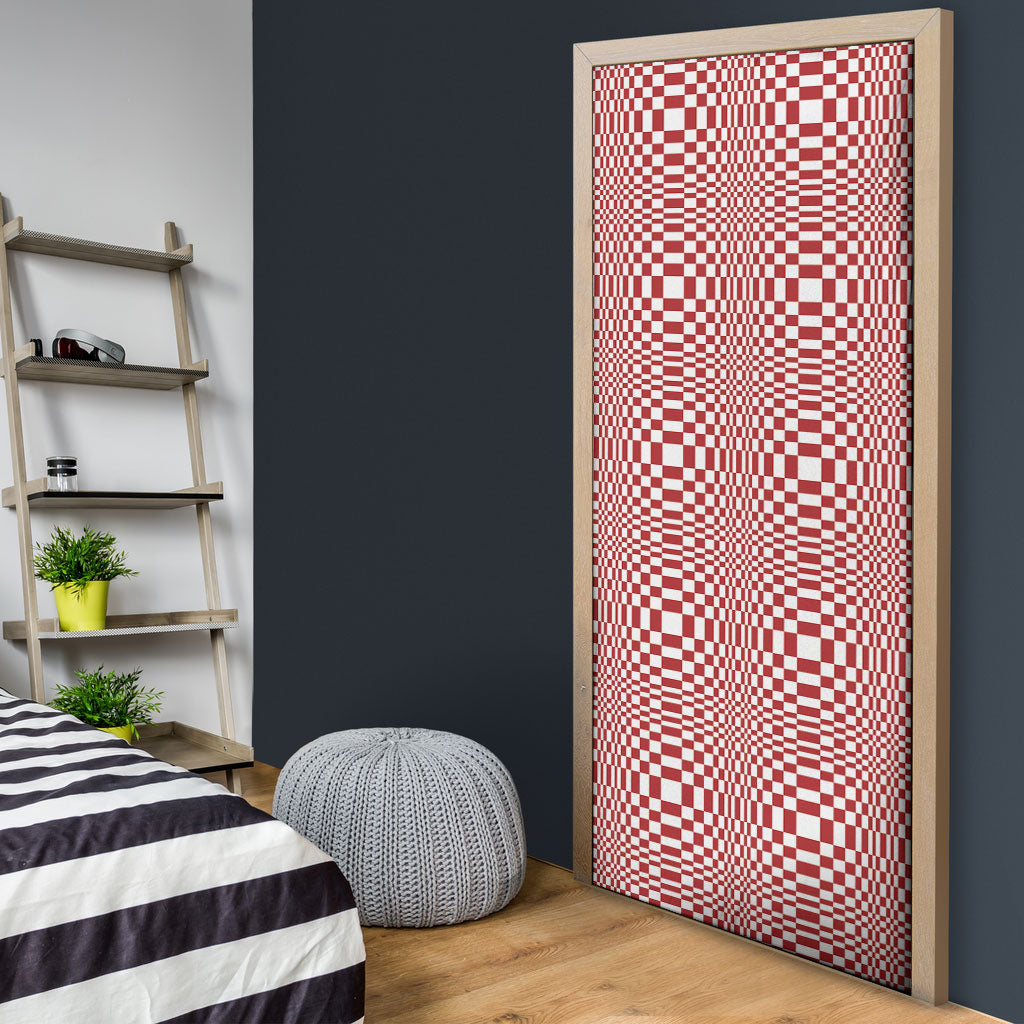 Red White Filipino Binakol Motifs Door Cover Mabuhay Philippines Festival Kusikus Pattern LT14 - Polynesian Pride