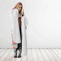 Red White Filipino Binakol Motifs Hooded Blanket Mabuhay Philippines Festival Kusikus Pattern LT14 - Polynesian Pride