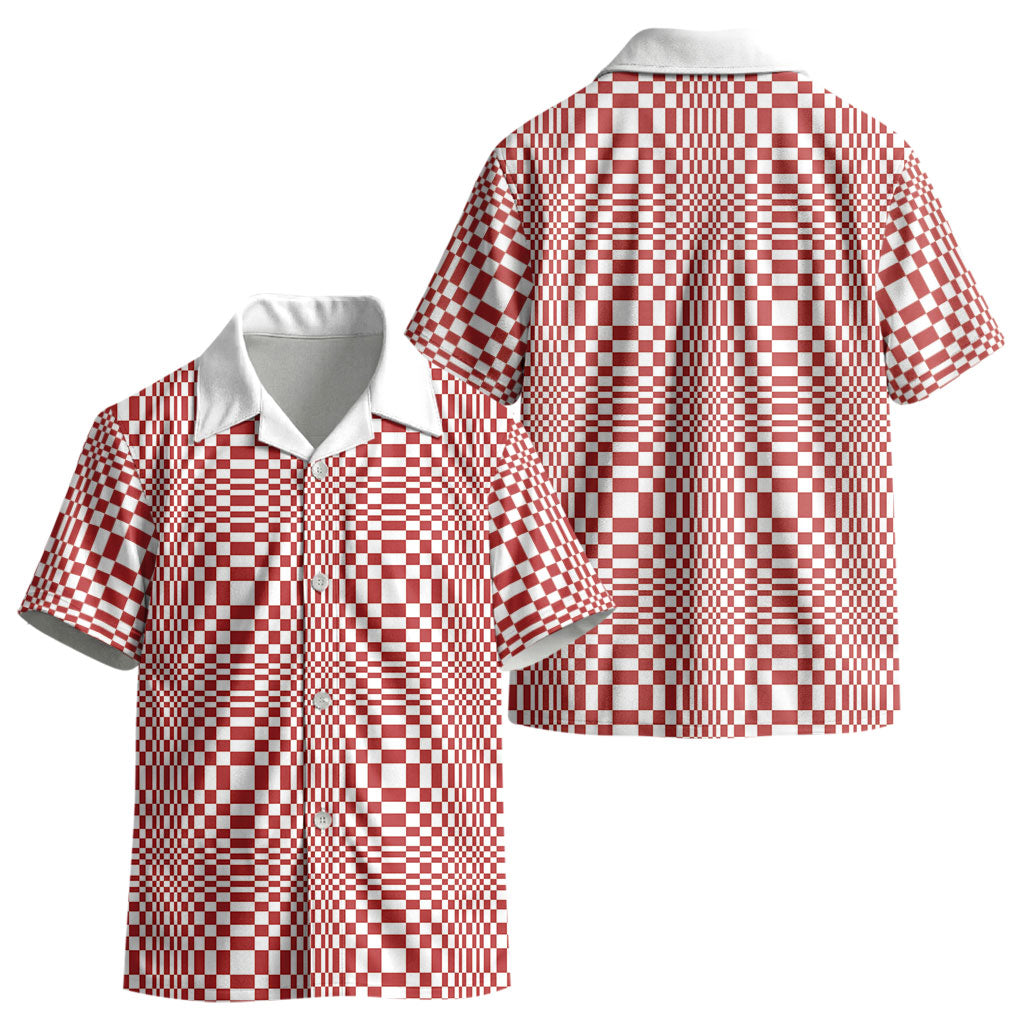 Red White Filipino Binakol Motifs Kid Hawaiian Shirt Mabuhay Philippines Festival Kusikus Pattern LT14 - Polynesian Pride