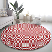 Red White Filipino Binakol Motifs Round Carpet Mabuhay Philippines Festival Kusikus Pattern LT14 - Polynesian Pride