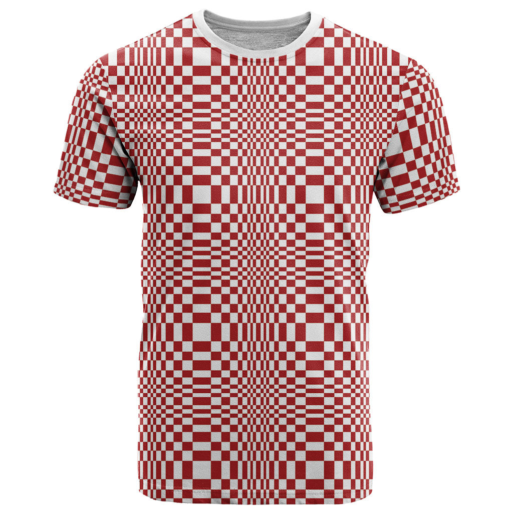 Red White Filipino Binakol Motifs T Shirt Mabuhay Philippines Festival Kusikus Pattern LT14 Red - Polynesian Pride