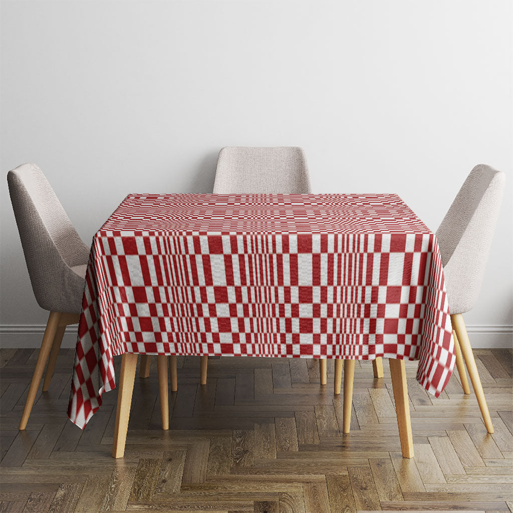 Red White Filipino Binakol Motifs Tablecloth Mabuhay Philippines Festival Kusikus Pattern LT14 - Polynesian Pride