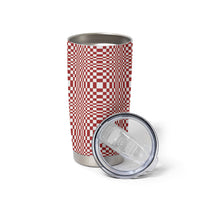 Red White Filipino Binakol Motifs Tumbler Cup Mabuhay Philippines Festival Kusikus Pattern LT14 - Polynesian Pride