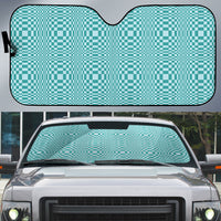 Cyan Filipino Binakol Motifs Auto Sun Shade Mabuhay Philippines Festival Kusikus Pattern LT14 Cyan - Polynesian Pride