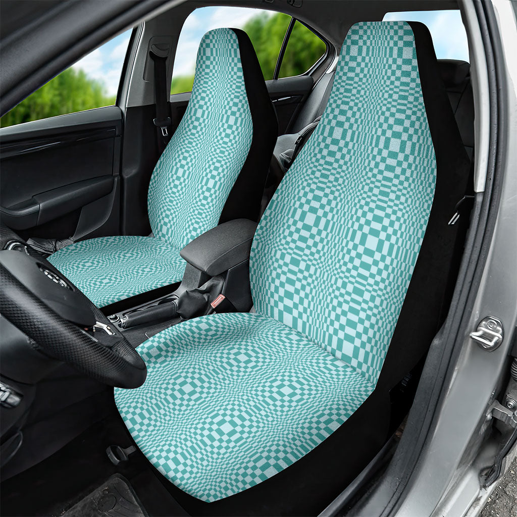 Cyan Filipino Binakol Motifs Car Seat Cover Mabuhay Philippines Festival Kusikus Pattern LT14 - Polynesian Pride
