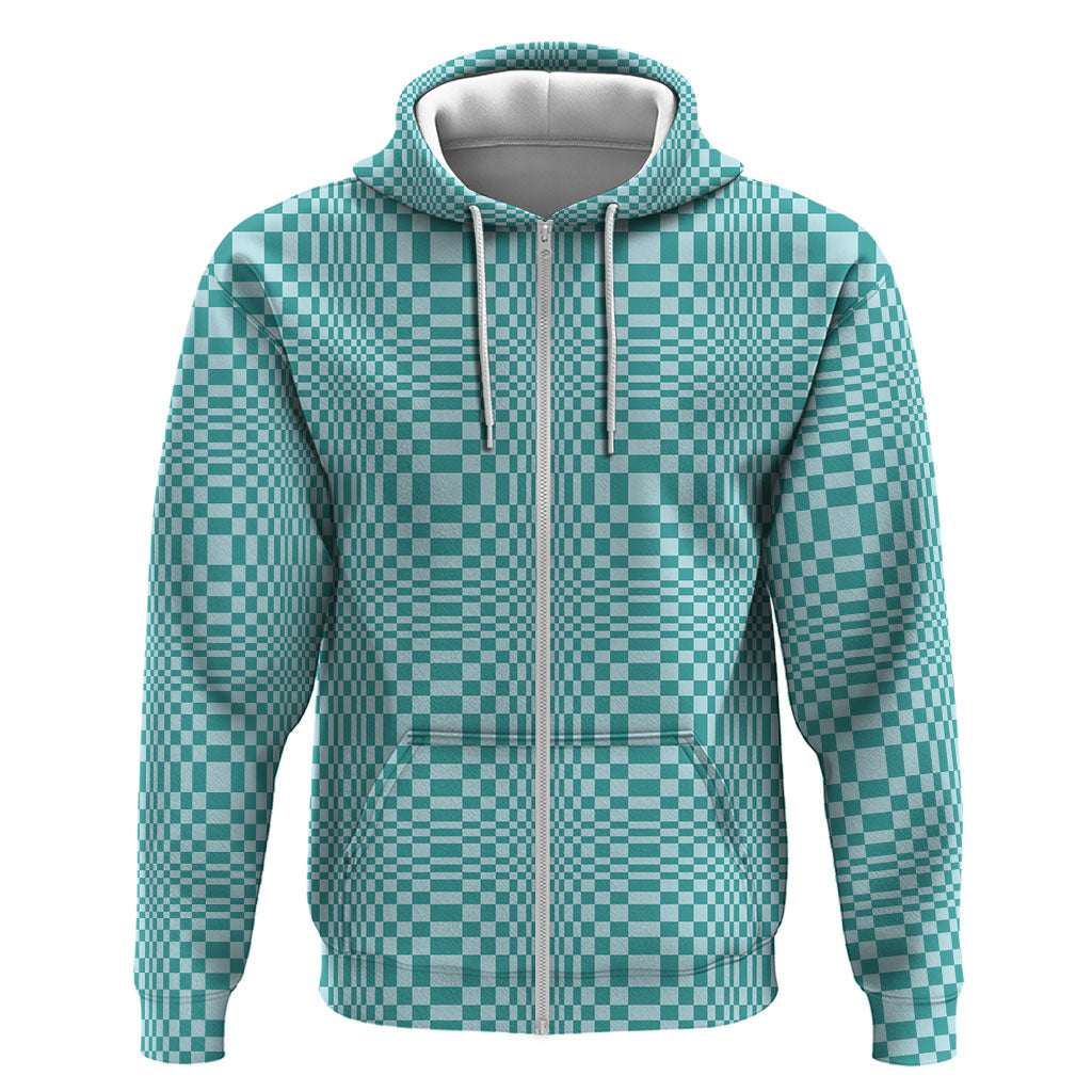 Cyan Filipino Binakol Motifs Hoodie Mabuhay Philippines Festival Kusikus Pattern LT14 Zip Hoodie Cyan - Polynesian Pride