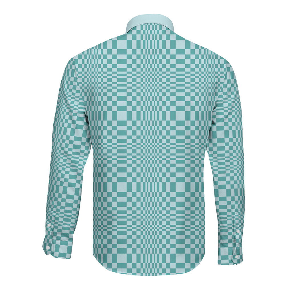 Cyan Filipino Binakol Motifs Long Sleeve Button Shirt Mabuhay Philippines Festival Kusikus Pattern LT14 - Polynesian Pride