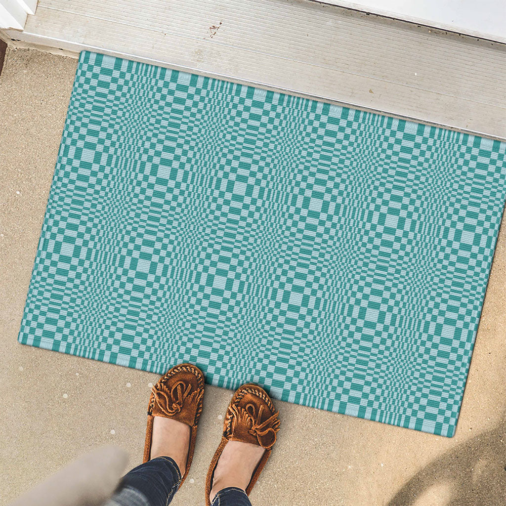 Cyan Filipino Binakol Motifs Rubber Doormat Mabuhay Philippines Festival Kusikus Pattern LT14 - Polynesian Pride