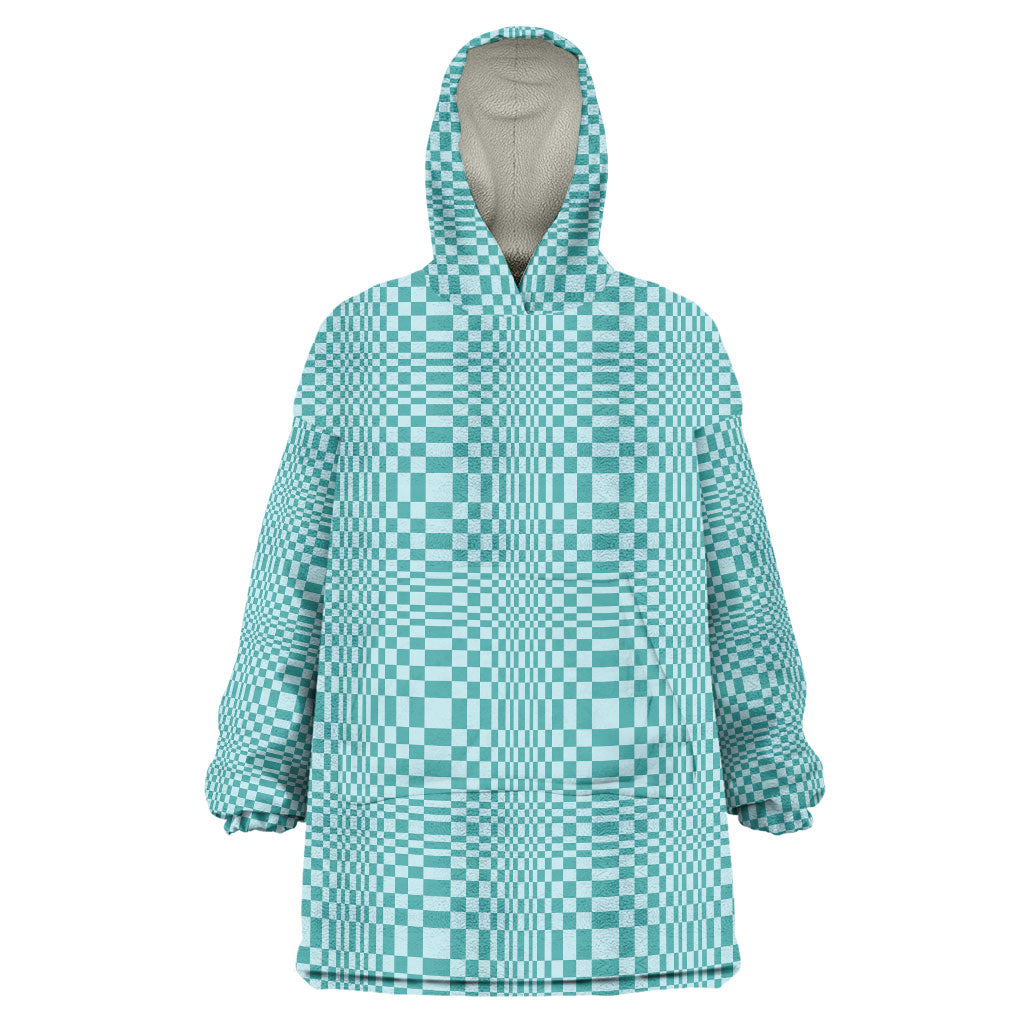 Cyan Filipino Binakol Motifs Wearable Blanket Hoodie Mabuhay Philippines Festival Kusikus Pattern LT14 One Size Cyan - Polynesian Pride